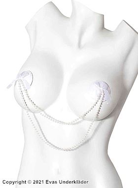 Självhäftande bröstvårtetäckare med pärlor och rosetter